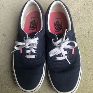 Unisex Navy Blue and Neon Pink Vans